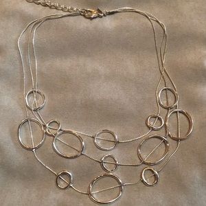 Chico’s silver tone layered necklace.